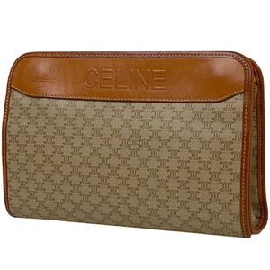 Celine Macadam clutch bag Shoulder canvas beige